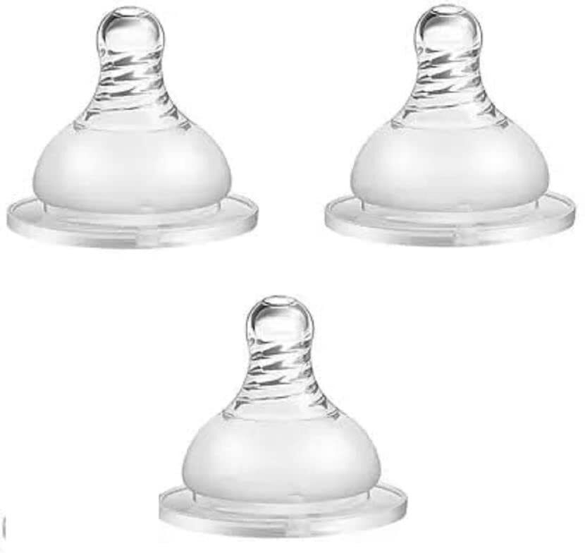 Wide Neck Nipple All Kinds of Mouth Feeding Bottles/Steel Feeders (Pack of 3) Fast Flow Nipple-image-44