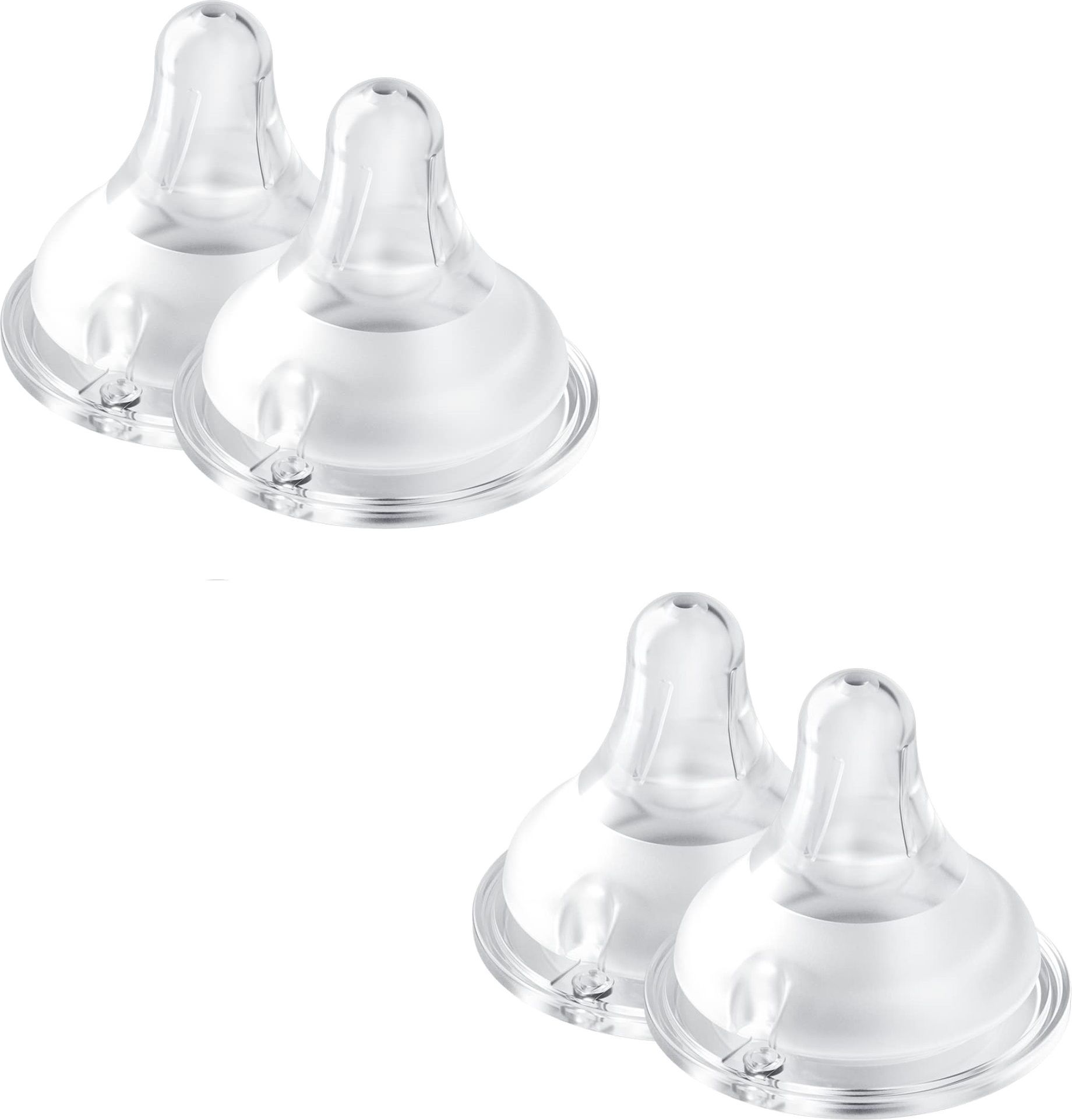Wide Neck Baby Bottle Nipples - Soft Silicone, Anti-Colic, BPA-Free (Pack of 2) New Born Flow Nipple-image-39