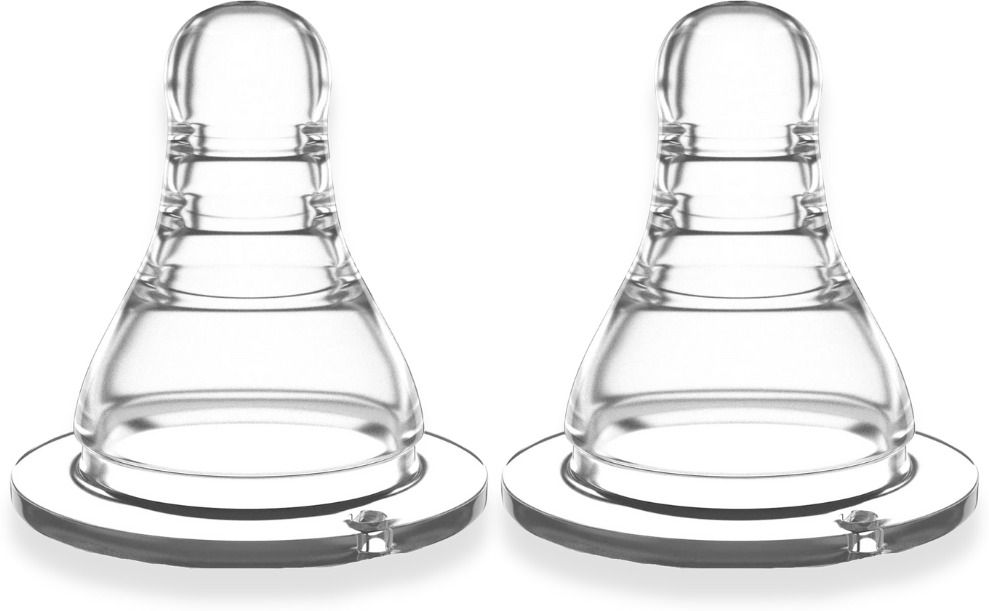 Anti-Colic Easy Flo Silicone Teats/Nipples | Narrow Neck Feeding Bottle Nipples (Pack of 2) Medium Flow Nipple-image-3