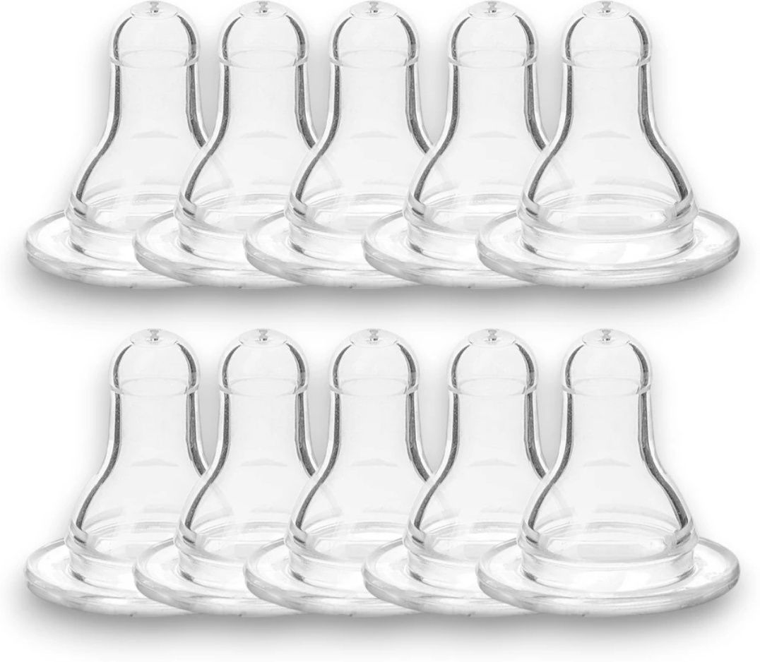 Flow Nipples for All Type Feeding Bottles (pack of 10 ) New Born Flow Nipple-image-49