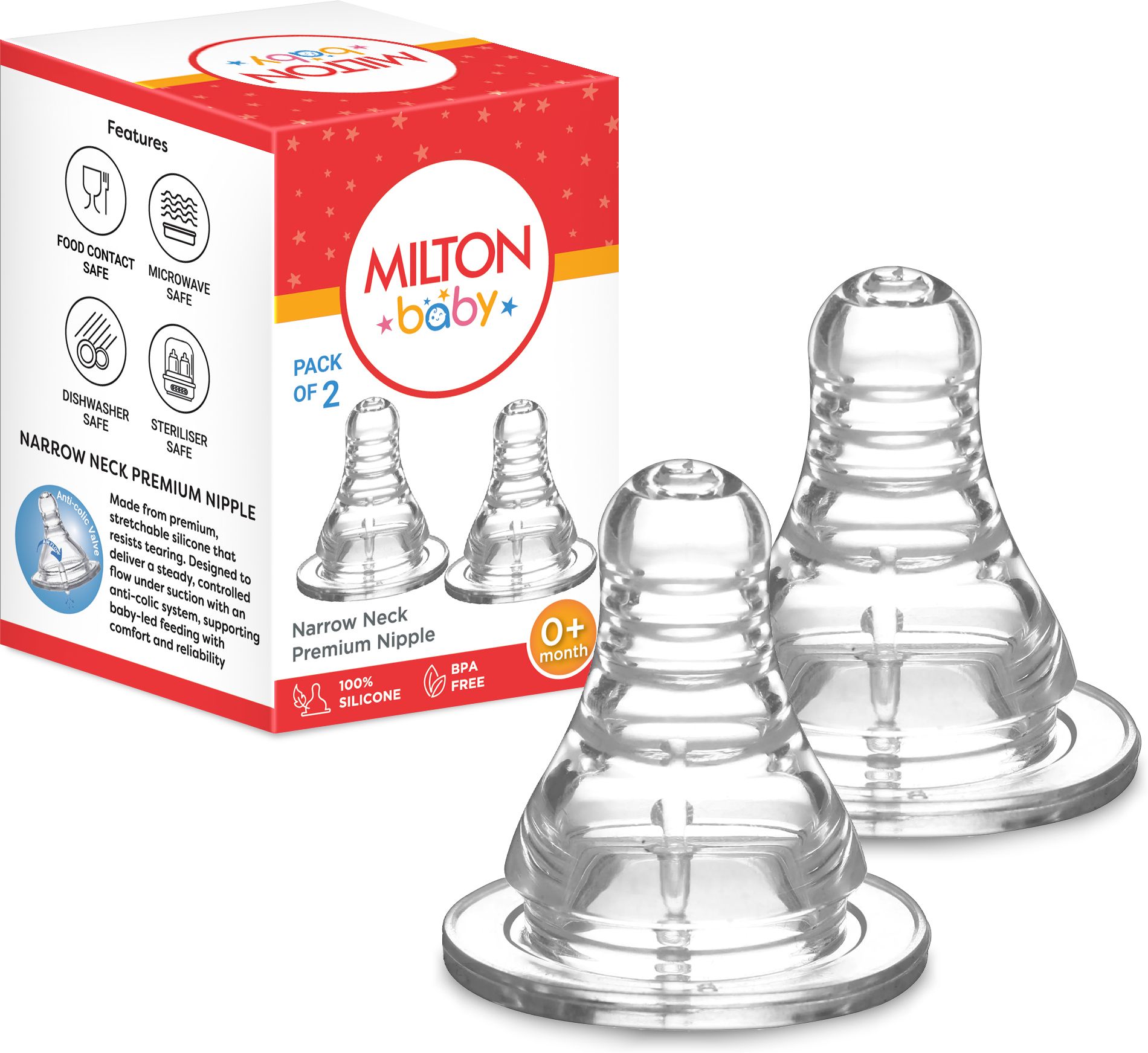 Anti Colic Silicone Teat/Nipple for Narrow Neck Bottle, BPA Free, 0+ Month Slow Flow Nipple-image-27