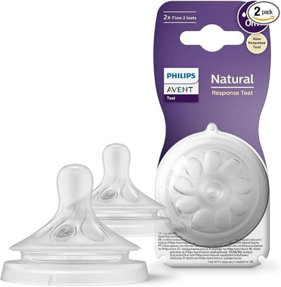 Natural Response Teat SCY962/02 | 0m+ age | Flow 2 | BPA free | Pack of 2 New Born Flow Nipple-image-8