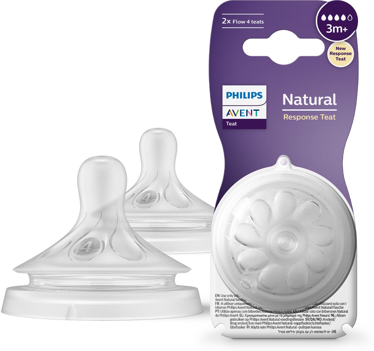 Natural Response Teat SCY964/02 | 3m+ age | Flow 4 | BPA free Medium Flow Nipple-image-44