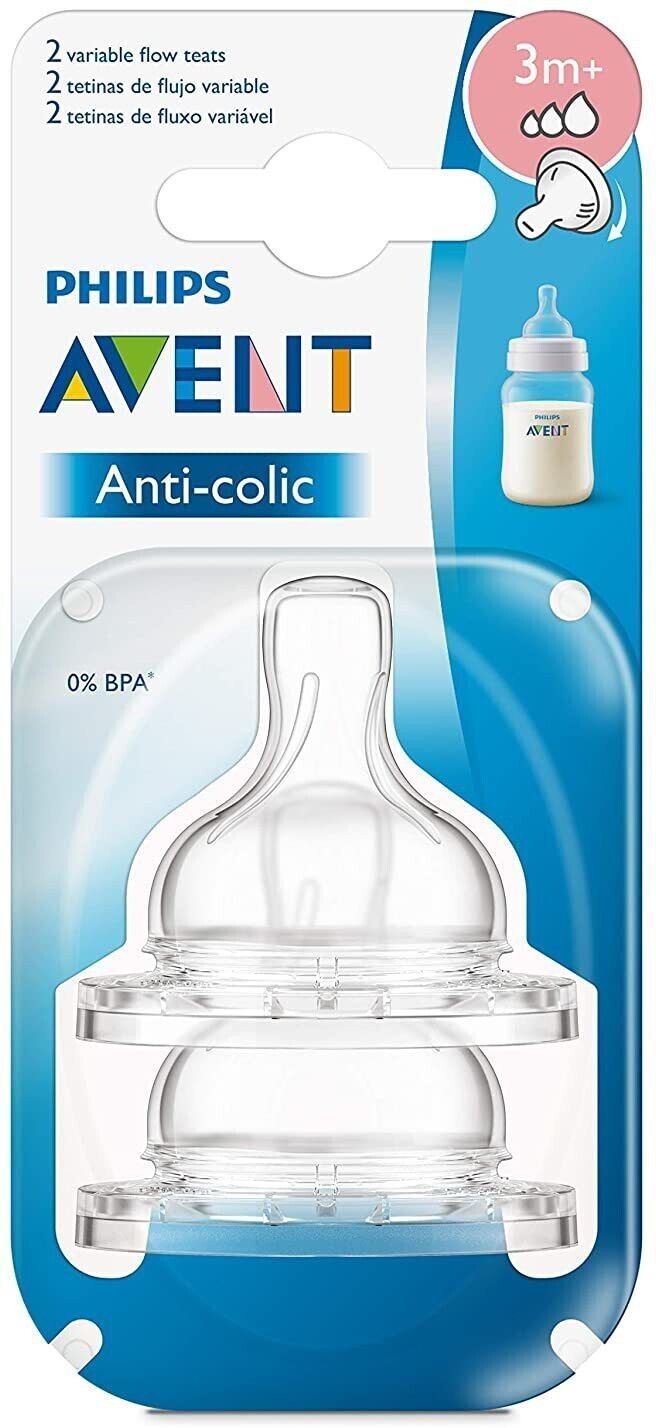philips avent Anticolic teats 3m+, pack of 2 teats Medium Flow Nipple-picture-13