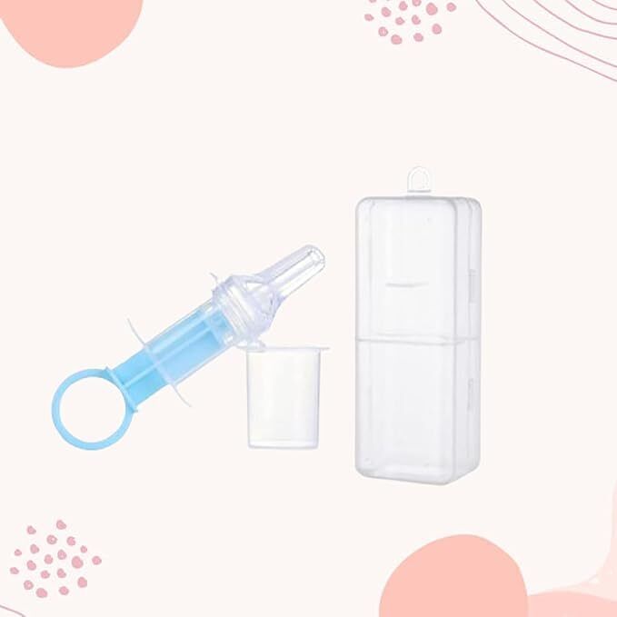 BPA Free Silicone Baby Medicine Feeder Dropper with Box (Blue, Pack of 1) Medium Flow Nipple-image-21