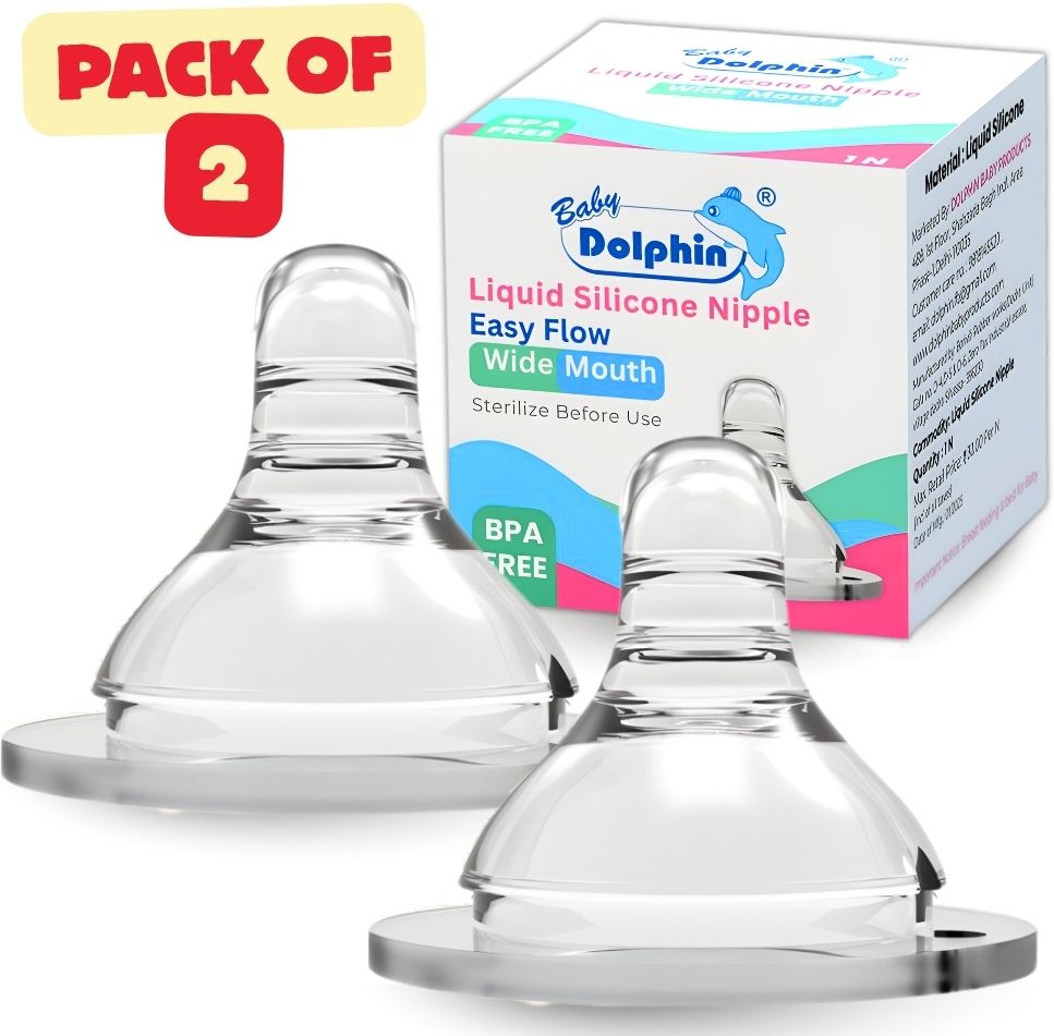 baby dolphin Anti-Colic Wide Mouth Teat/Nipple Compatible for all Wide Neck Bottles, 3m+ Variable Flow Nipple-picture-27