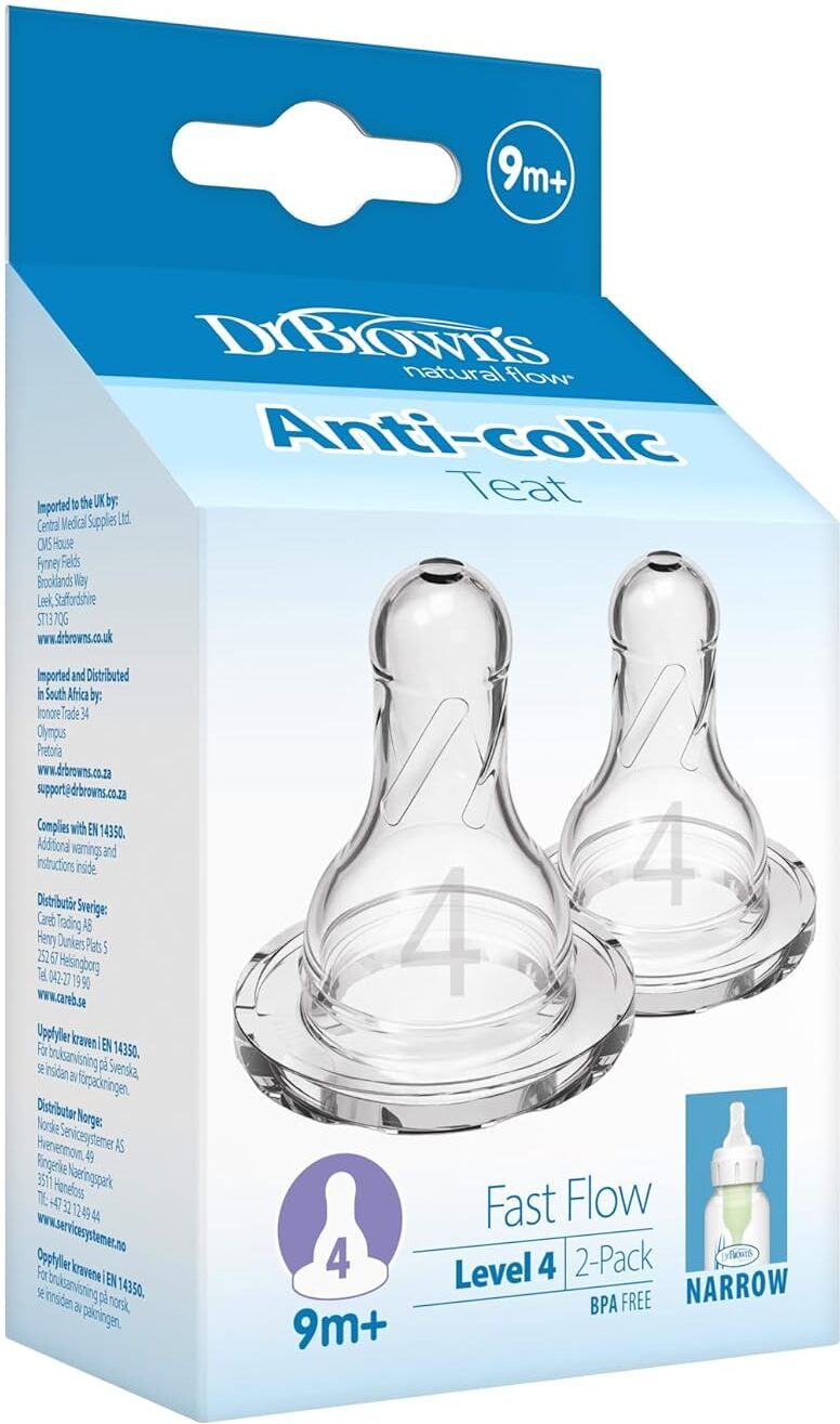 dr browns Natural Flow Y-Cut Narrow Nipple (Clear, 9 M) -Set of 2 Fast Flow Nipple-picture-18