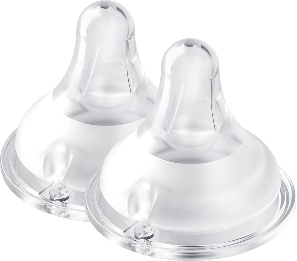 Wide Neck Baby Bottle Nipples - Soft Silicone, Anti-Colic, BPA-Free (Pack of 2) New Born Flow Nipple-image-38