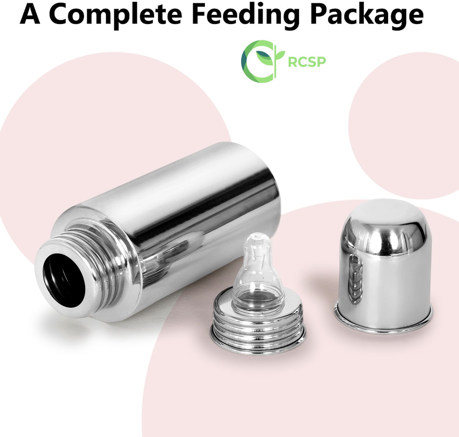 rcsp Stainless Steel Water Drinking Bottle Baby Milk Feeding Bottle 250ML New Born Flow Nipple-picture-10