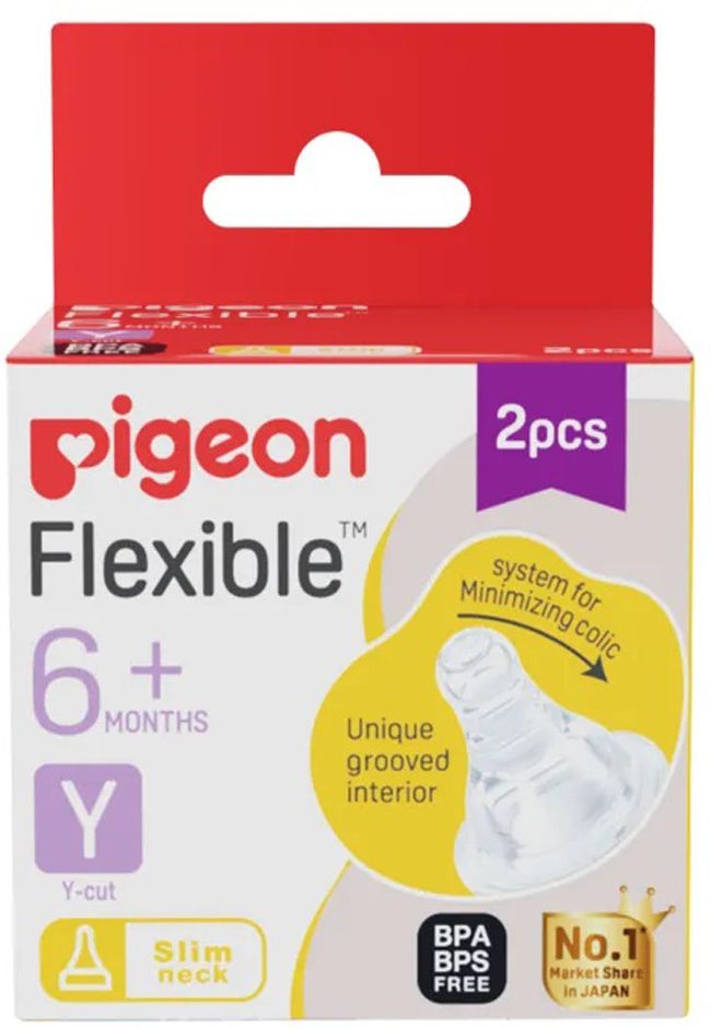 flexible 6 months plus y slim neck 2 pcs nippls Medium Flow Nipple