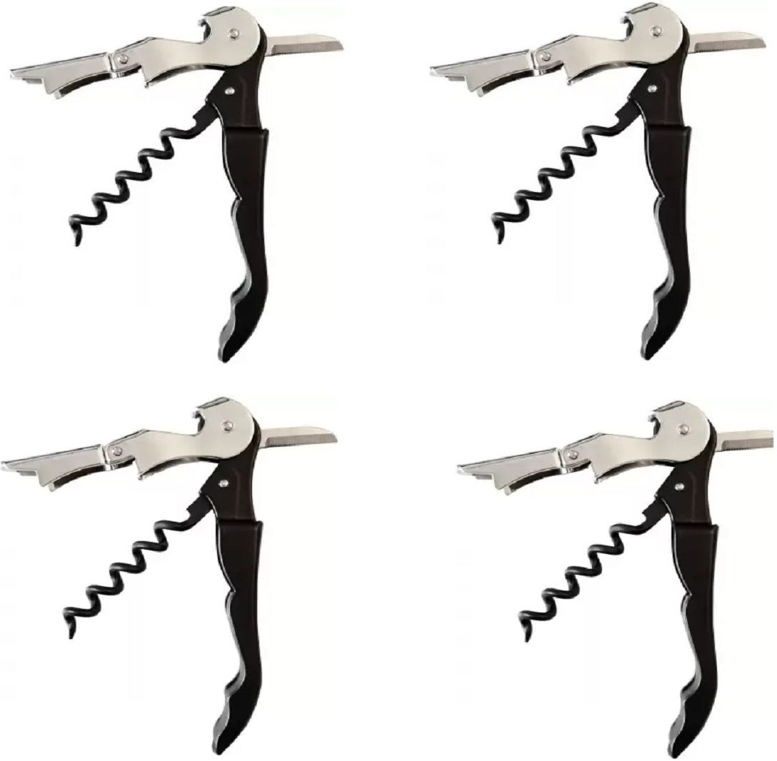 protos india.net 4 Pcs Bottle Opener Corkscrew Wine Opener Can Opener Stainless Steel Rust Proof Resistant Bottle Opener Set-picture-24
