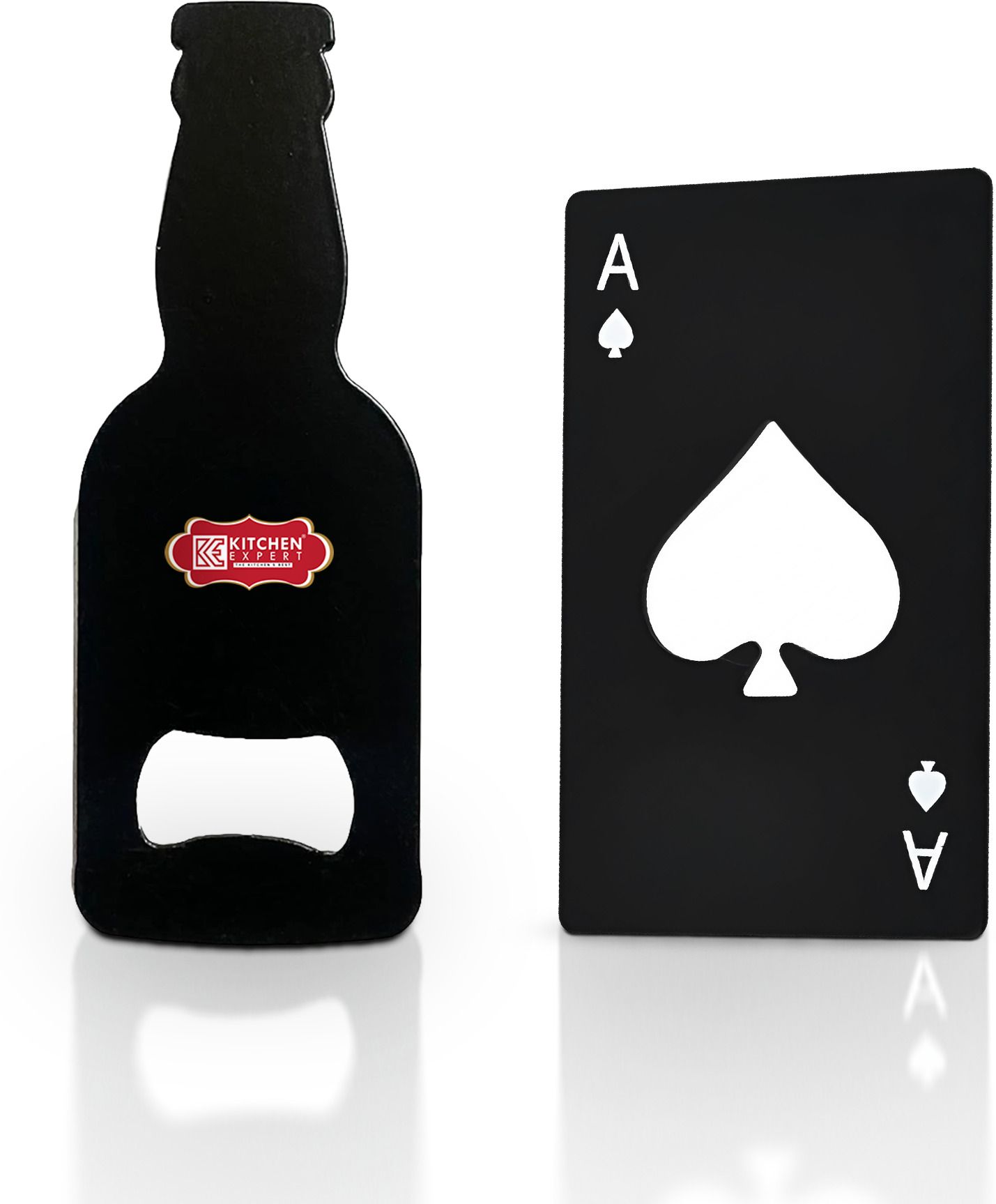 kitchen expert Card+BeerShape Opener Stainless Steel Bottle Openers | Set of 2 | Unique Designs | Beer And Card Shape Bottle Opener Set-picture-46