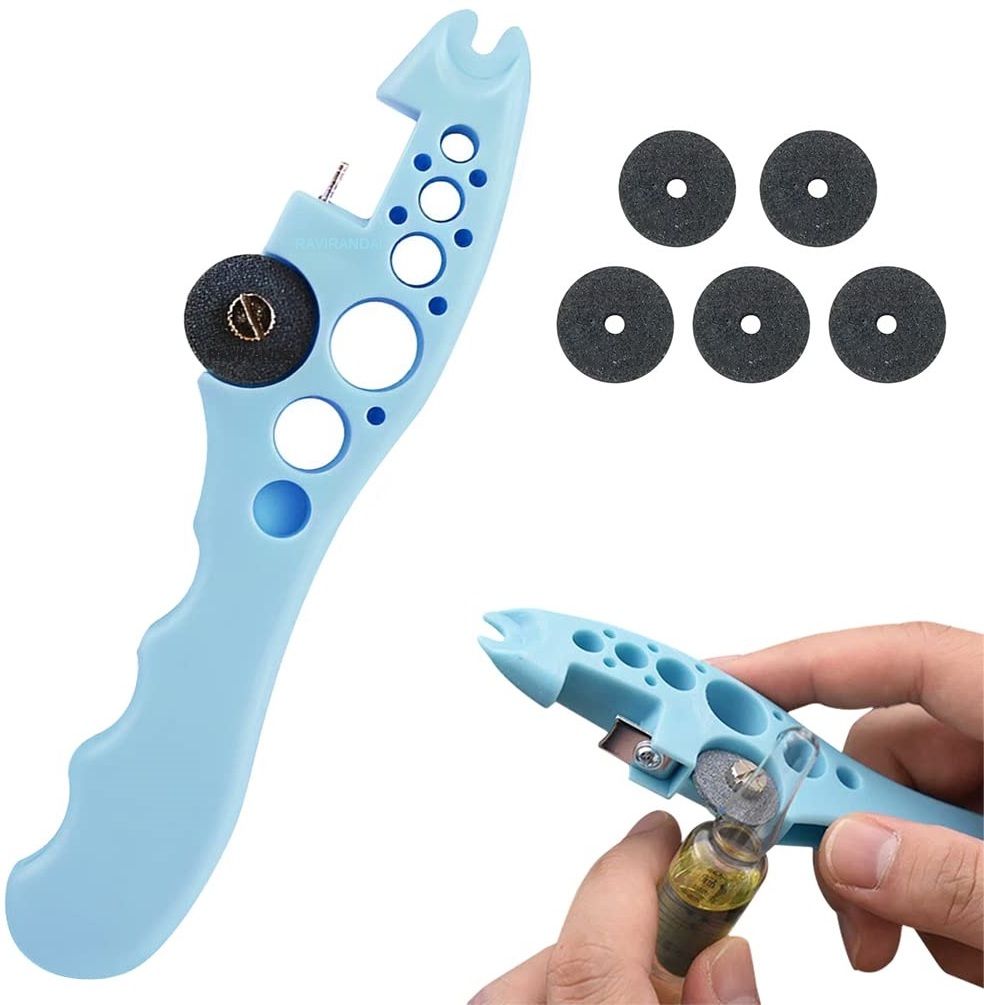 ronfild Ampoule Cutter for Doctors Glass Bottle Cutter, Ampule Breaker Ampule Cutter with 5 Replaceable Grinding Suitable for Home Daily or Medical Use Bottle Opener-picture-19