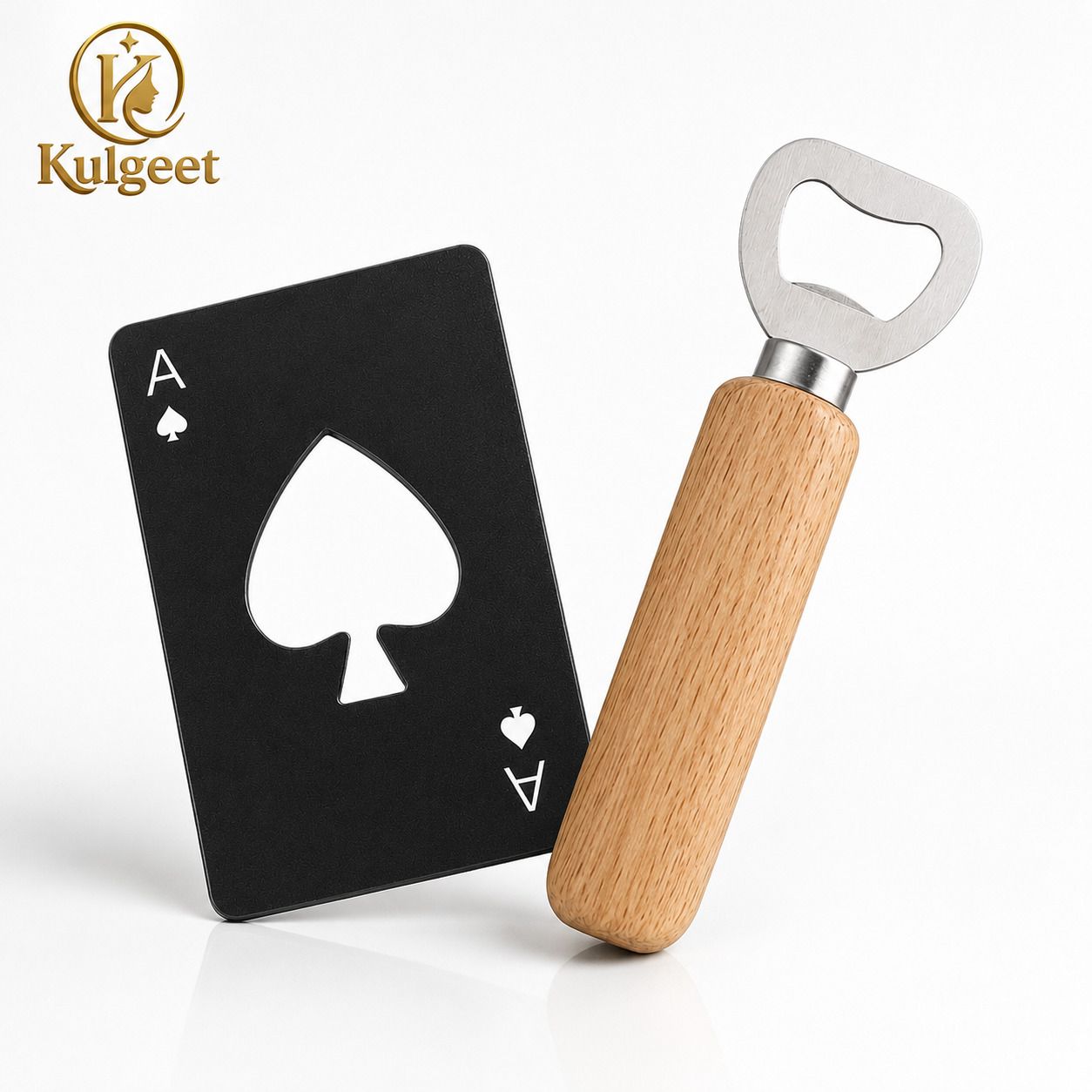 Pack Of 2 Combo Bottle Openers Wooden Handle Bottle Opener & Stainless Steel Card Bottle Opener Combo Pack Of 2 Bottle Opener-image-33