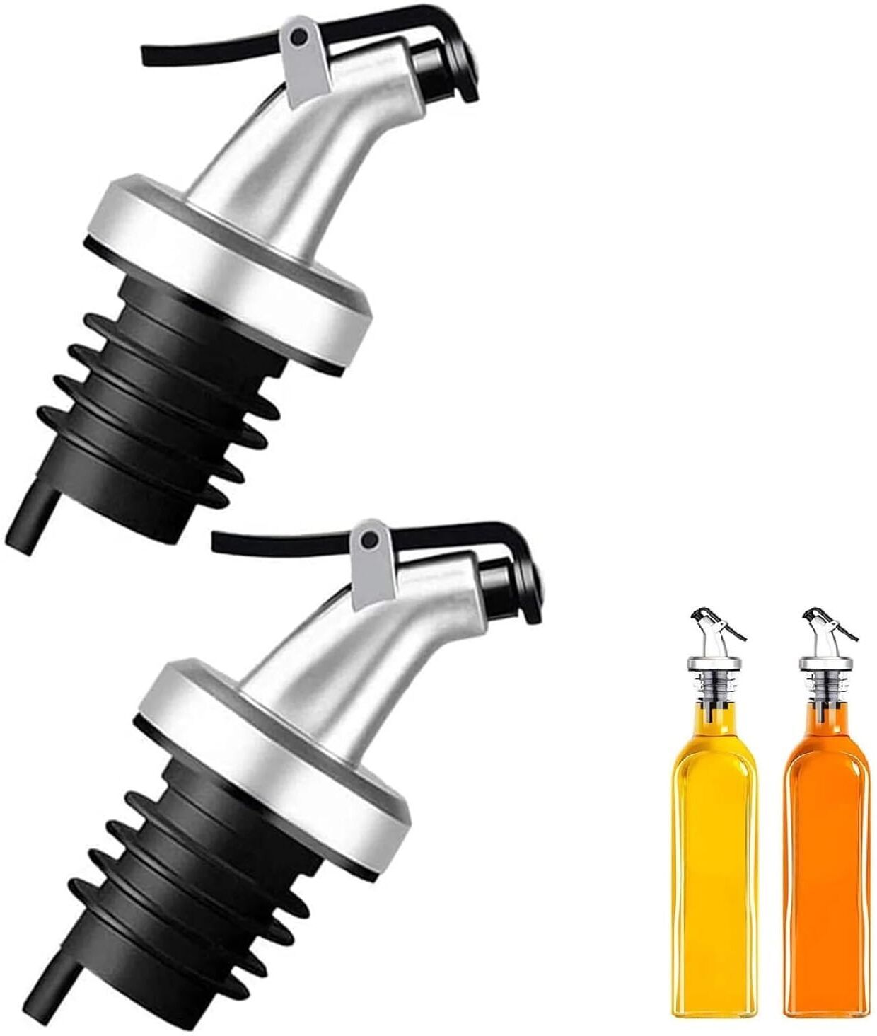 tinsuhg Oil Bottle Cap Dispenser Nozzle Stopper Pourer Leak-Proof Oil Bottle Cap Plastic Bottle Stopper-picture-2
