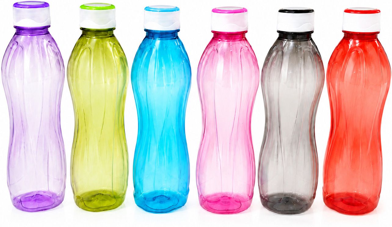 Water Bottle Set of 6 Plastic Fridge Bottles for Home Kitchen Office 1000 ml Plastic Bottle-image-18