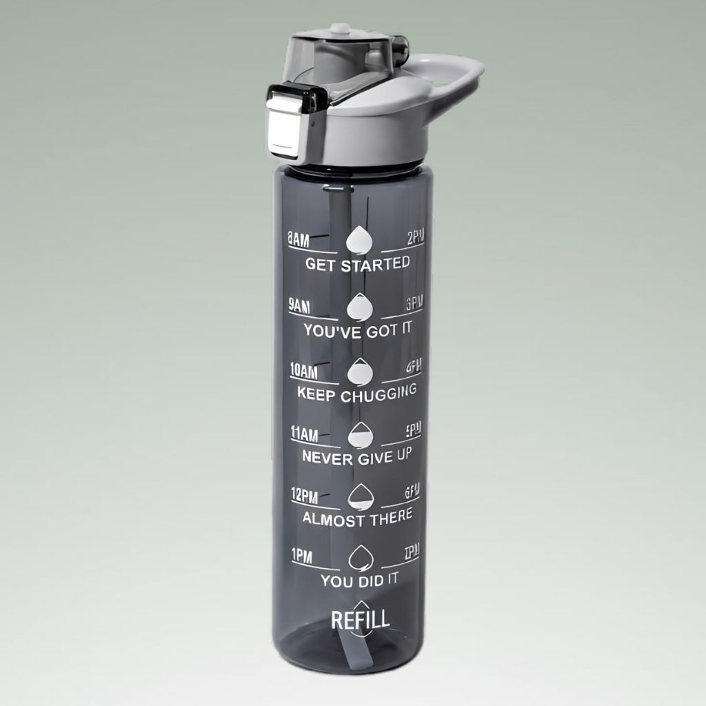 urbanova Active Performance Time Marker Hydration Bottle with Secure Flip Lid 900 ml Plastic Bottle-picture-25