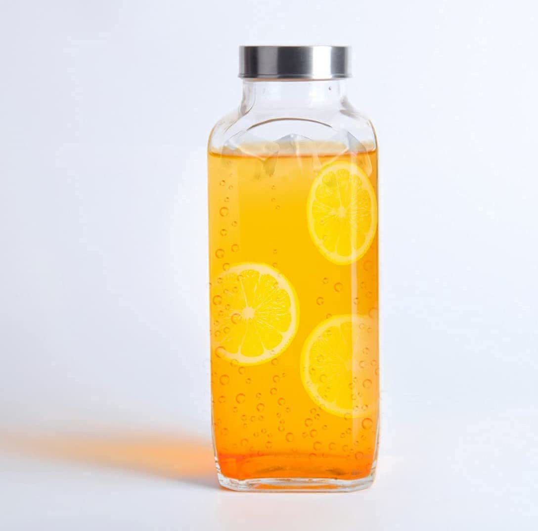 croco jar Food Grade 1 Liter French Square Glass Water Bottle PACK OF 1 1000 ml Bottle-picture-24
