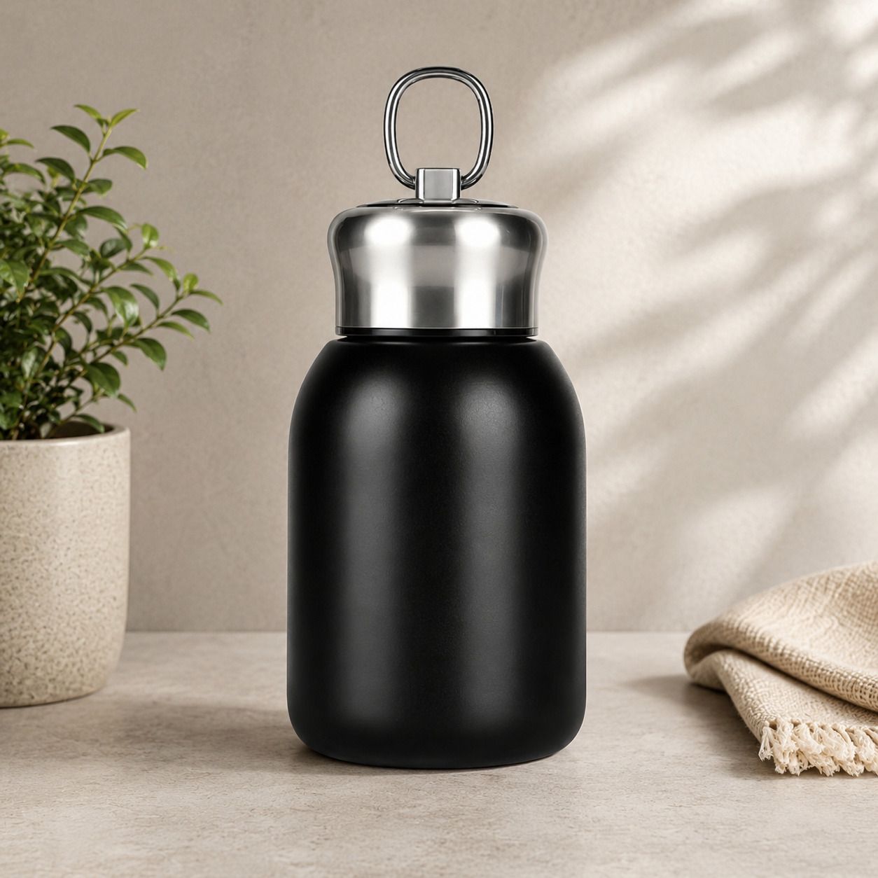 aurasip Premium Black Insulated Water Bottle | Leak Proof Steel Flask Travel & Office 300 ml Stainless Steel Flask-picture-25