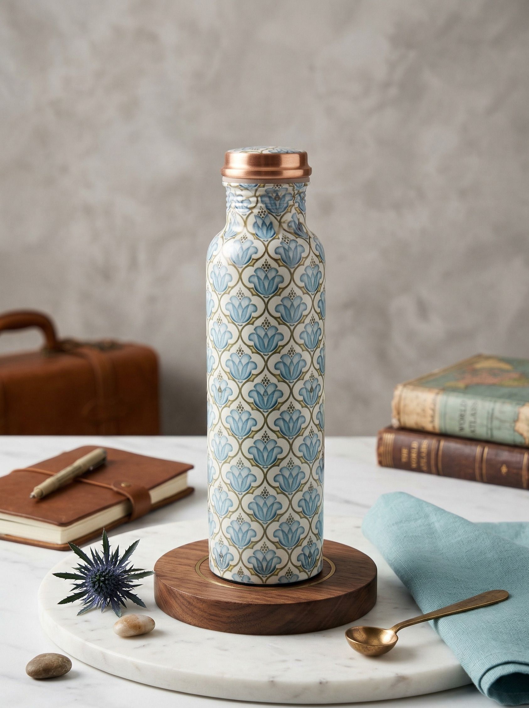 thammar Mosiac Copper Vessel 1000 ml Copper Bottle-picture-37