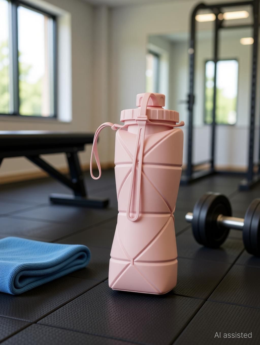 Foldable Water Bottle BPA Free Leakproof Portable Carry Strap Gym Outdoor 600 ml Silicone Bottle-image-29