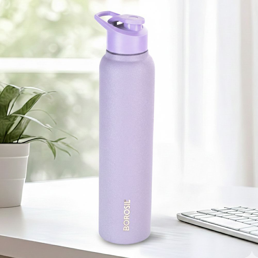borosil Cosmo Purple ISI Certified Made in India Single Wall, Wide Mouth, Leakproof 1000 ml Stainless Steel Bottle-picture-29