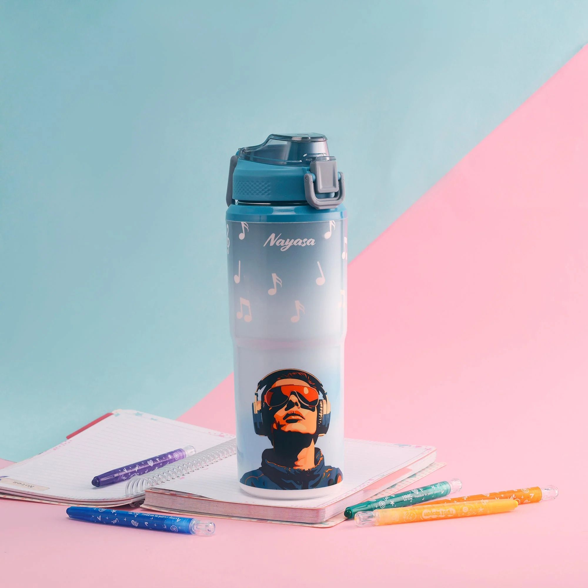Duo-Sip Water Bottle – 730ml | Checkered Design | BPA-Free, Dual Sip Modes 730 ml Steel Bottle-image-33