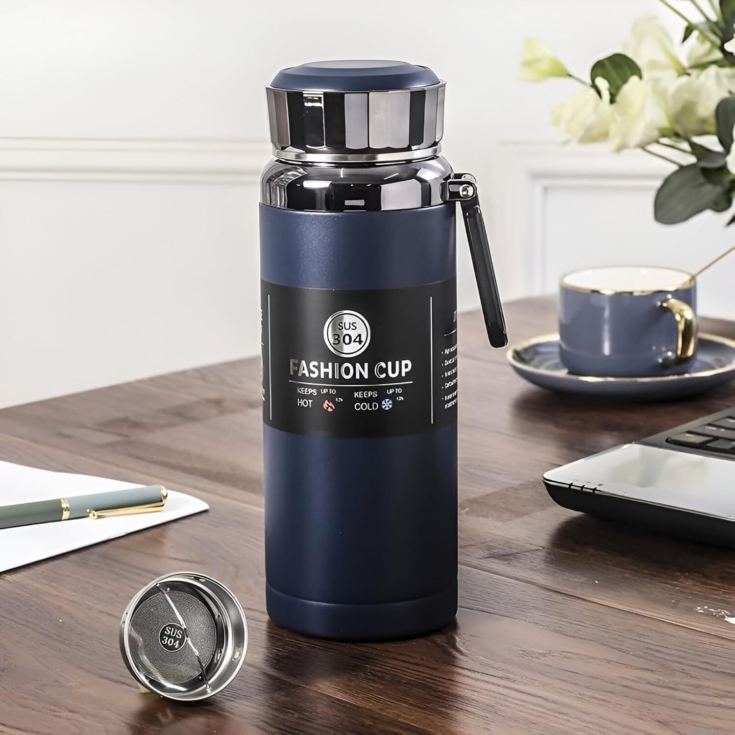 norwich Leak-Proof Diamond Thermos Flask 0.8L Hot & Cold 24H Bottle for Travel & Office 5 A Step Dimmer-picture-12