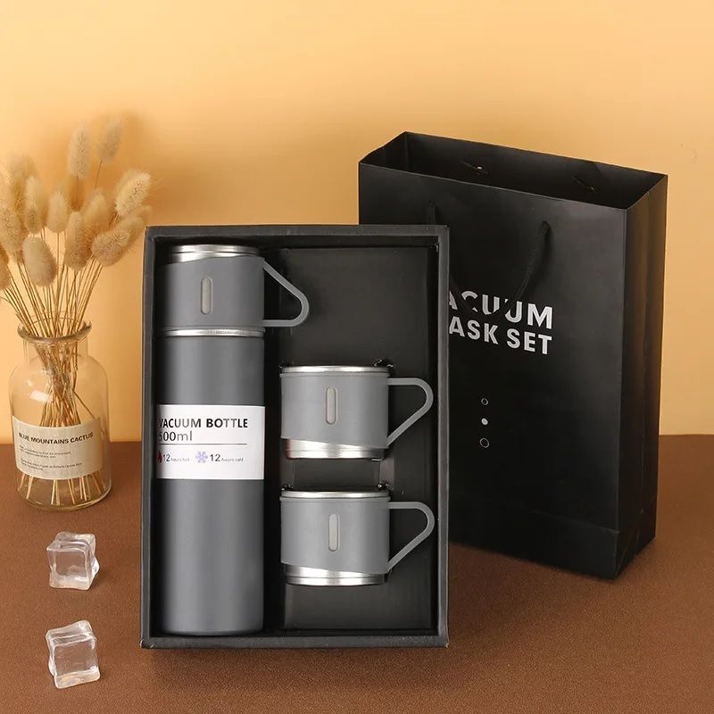imnishnay Flask Set with 2 Cups – Leakproof Insulated Coffee Tea Flask 500 ml Stainless Steel Flask-picture-2