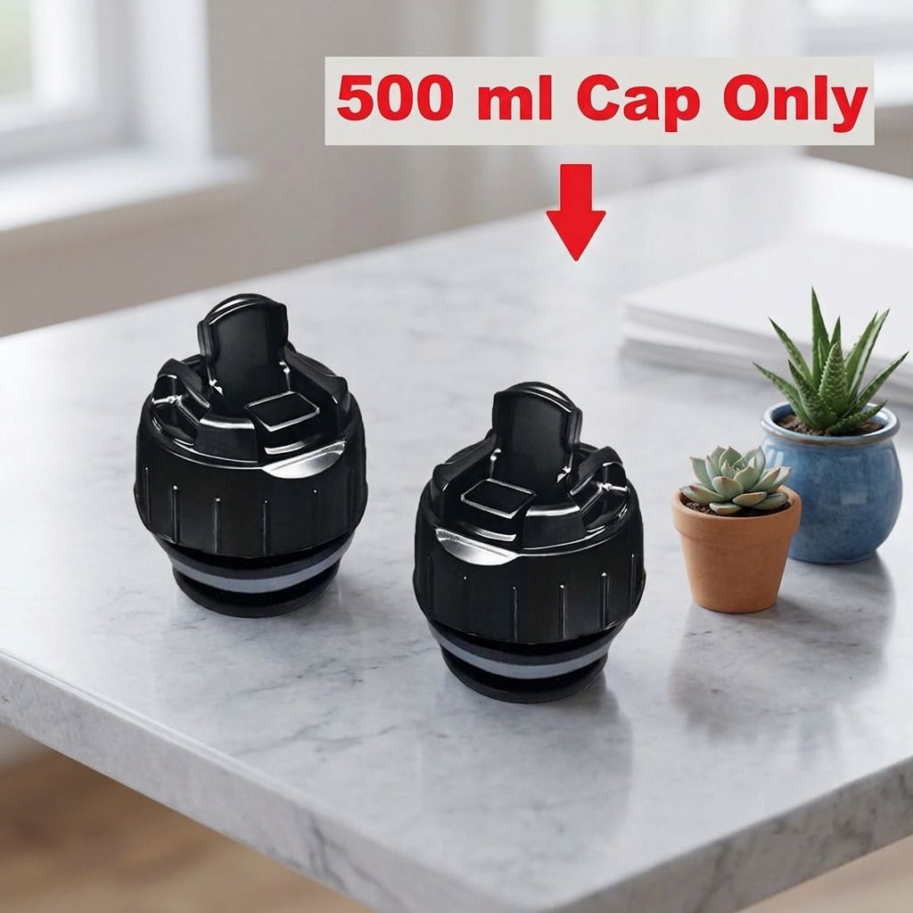 Push Button Flip Lid Cap for Thermosteel Vacuum Flask 500 ml Bottle (ONLY LID) 500 ml Plastic Flask-image-45