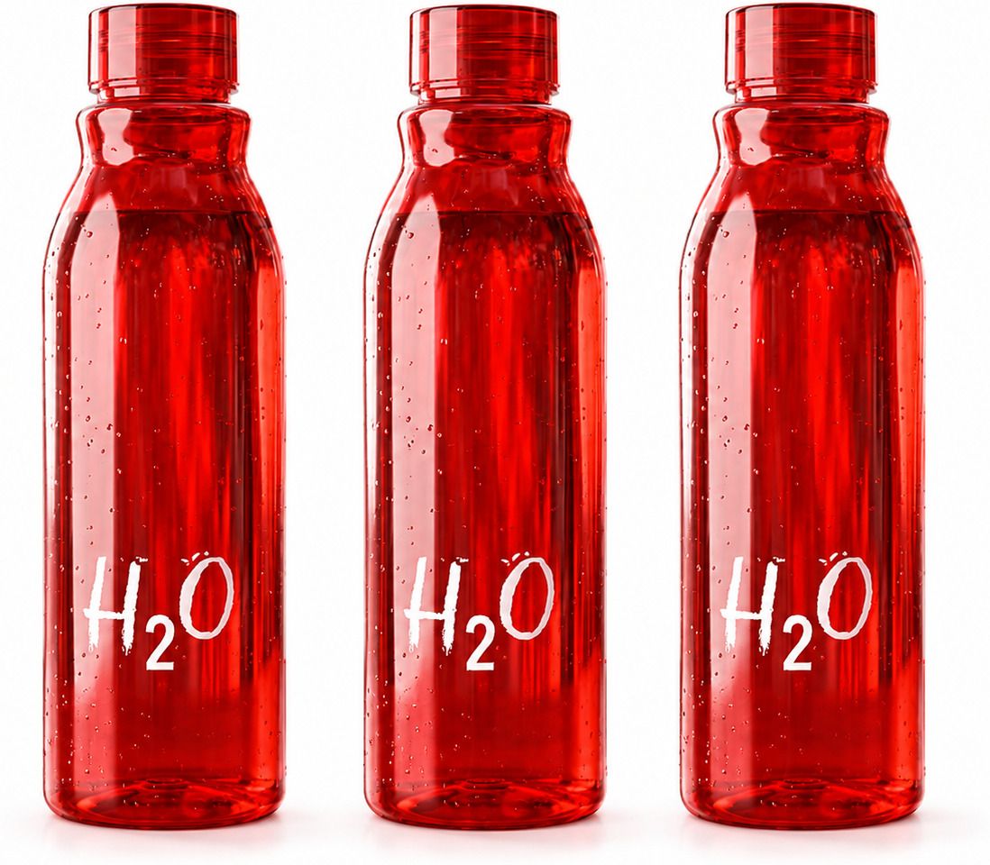 Premium Leak Proof H2O Water Bottle Set For School,Office,Fridge 1000 ml Plastic Bottle-image-40