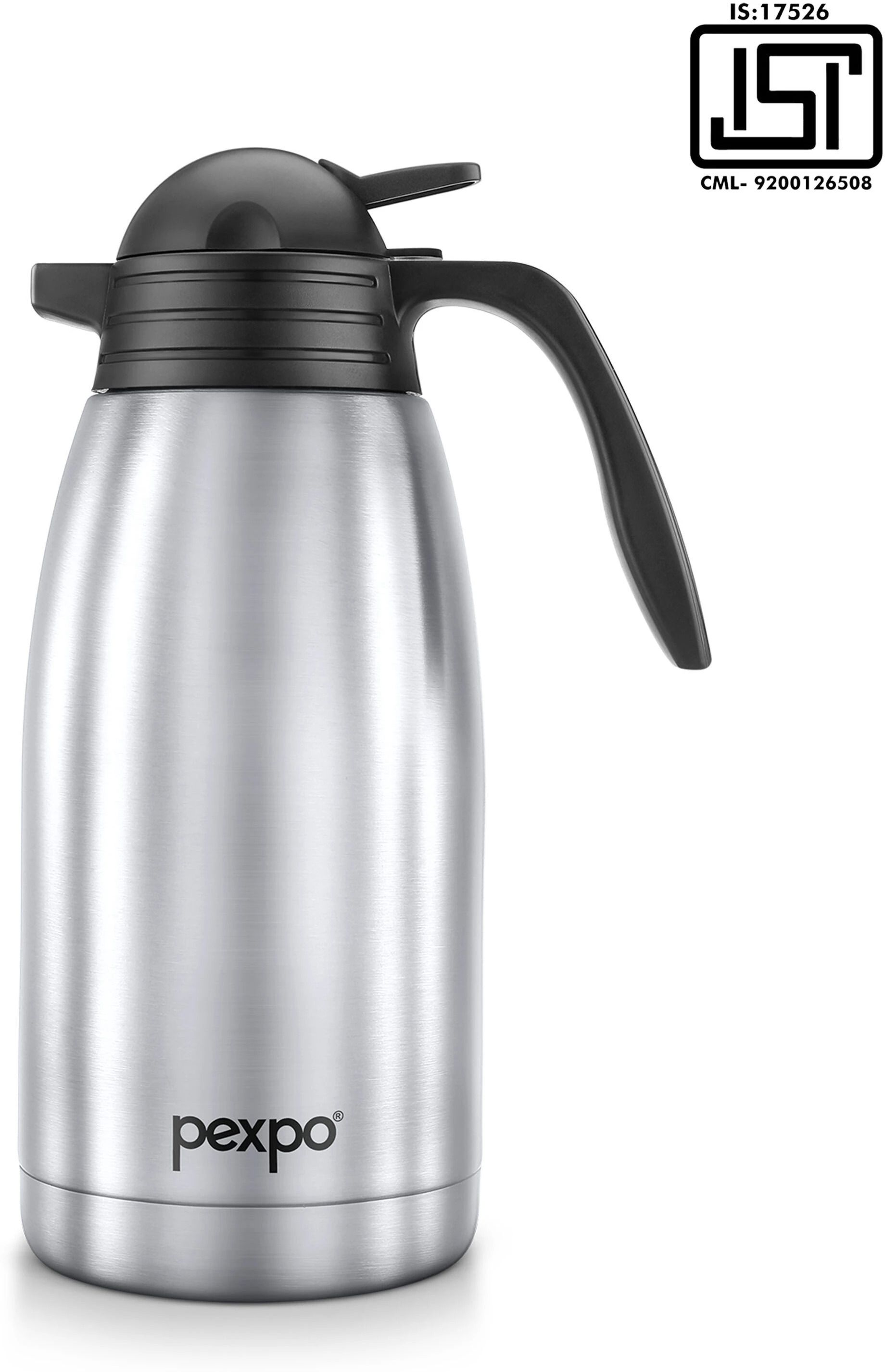 pexpo Stainless Steel Vacuum Insulated Cosmo Carafe, Hot and Cold Tea/Coffee 2000 ml Flask-picture-21