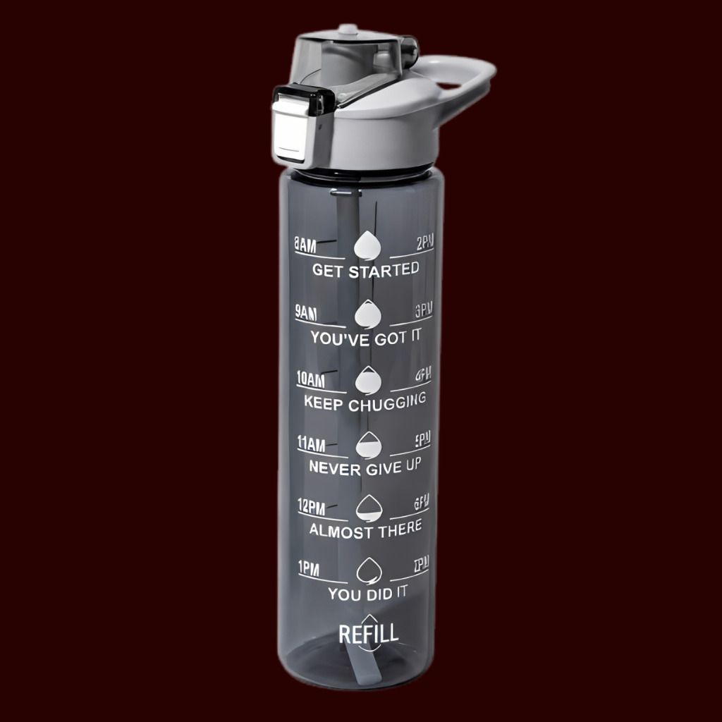 Reusable Sports Hydration Goal Tracker Leak Resistant Bottle Design 900 ml Plastic Bottle-image-0