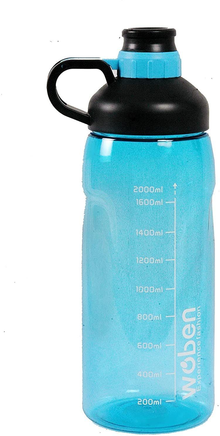 Woben Sport Large Capacity 2 L Leak proof Fitness Sports PET Water Bottle 2000 ml Bottle-image-3