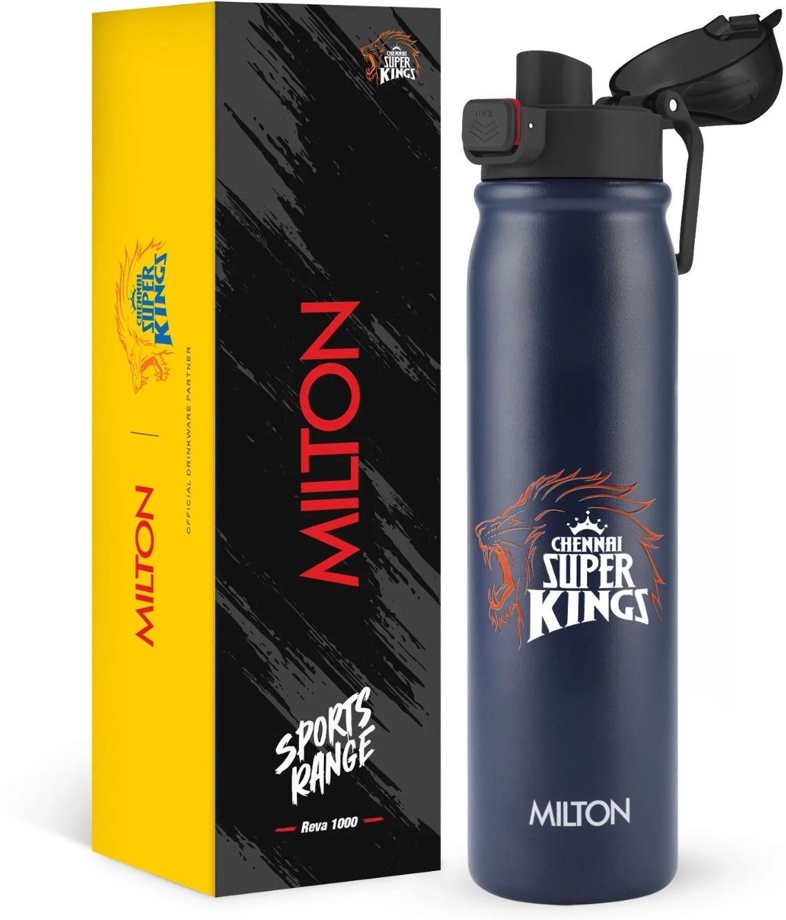 milton Sports Reva 1000 Cricket SS Sipper Bottle Twin Lid Sip or Gulp,STRAW 1000 ml Stainless Steel Bottle-picture-3