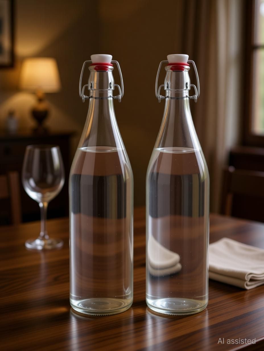 clinma Premium Glass Water Bottle Pack of 2 1 Litre Each | Airtight Flip Top Swing Cap 1000 ml Glass Bottle-picture-14