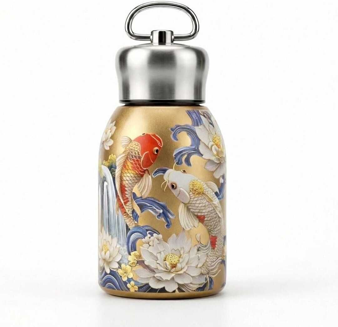 300 ml Stainless Steel Vacuum Insulated Water Bottle (Gold Printed, 300 ml) 300 ml Stainless Steel Flask-image-7