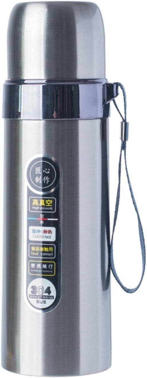 500ml Stainless Steel Vacuum Flask | Hot & Cold Leakproof Water Bottle Silver 500 ml Steel, Plastic Flask-image-44