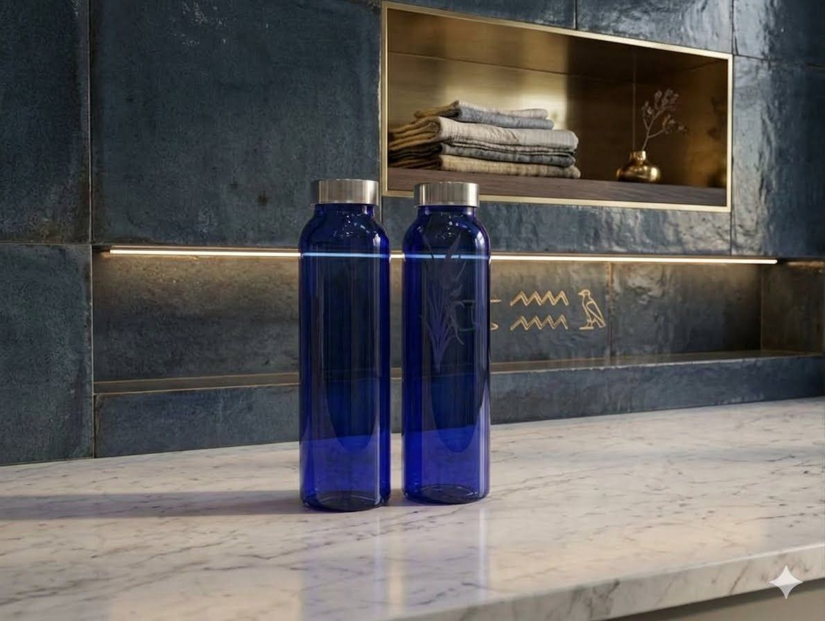 Round glass blue bottle pc-2 800 ml Glass Bottle-image-35