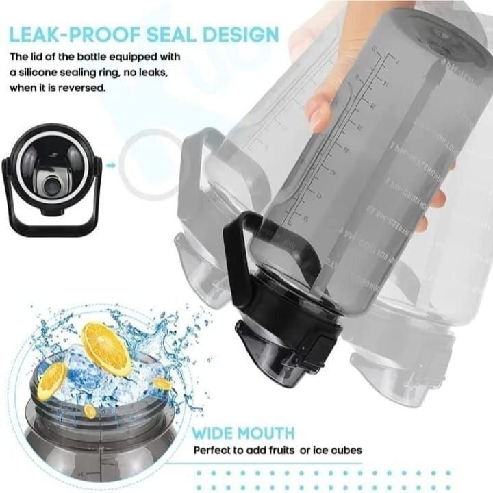 tedipi sales 2L Transparent Water Bottle with Flip Top Lid 2000 ml Plastic Bottle-picture-10