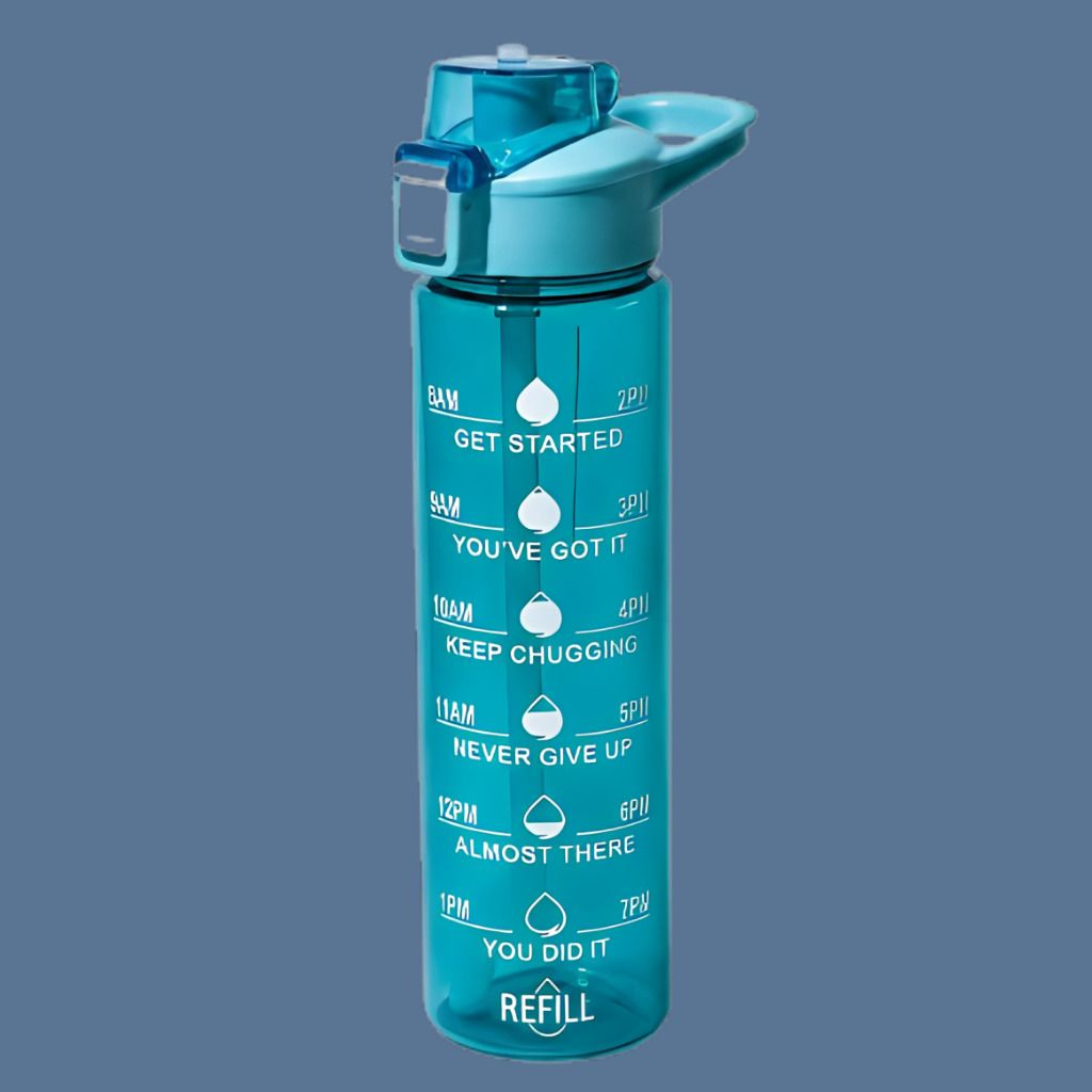 urbanova Outdoor Adventure Flip Lid Hydration Reminder Water Bottle for Daily Use 900 ml Plastic Bottle-picture-29