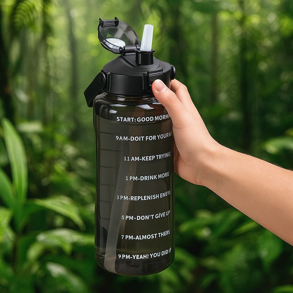 flipkart smartbuy Motivational Gym Water Bottle with Straw & Time Marker, Leakproof BPA Free 2000 ml Plastic Bottle-picture-16