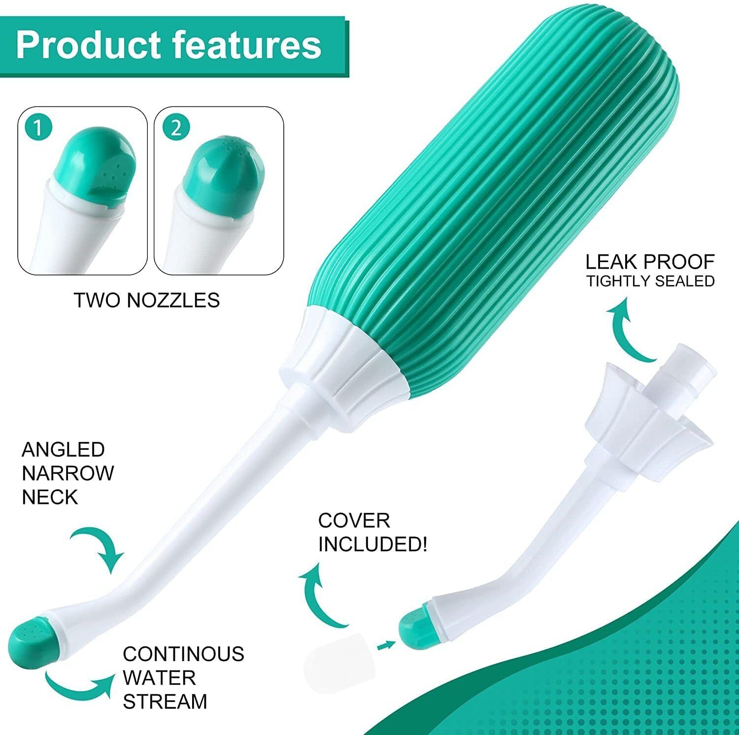 Portable bidet, Jet Spray for Toilet | Retractable, 2 angled Nozzles M160 Manual Bidets