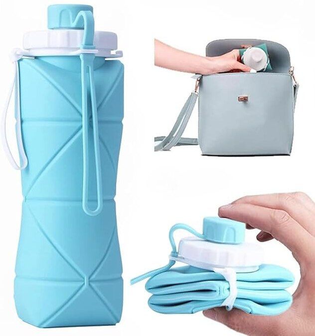 PACK OF 2-SILICONE FOLDABLE WATER BOTTLE 500 ml Silicone Bottle-image-42