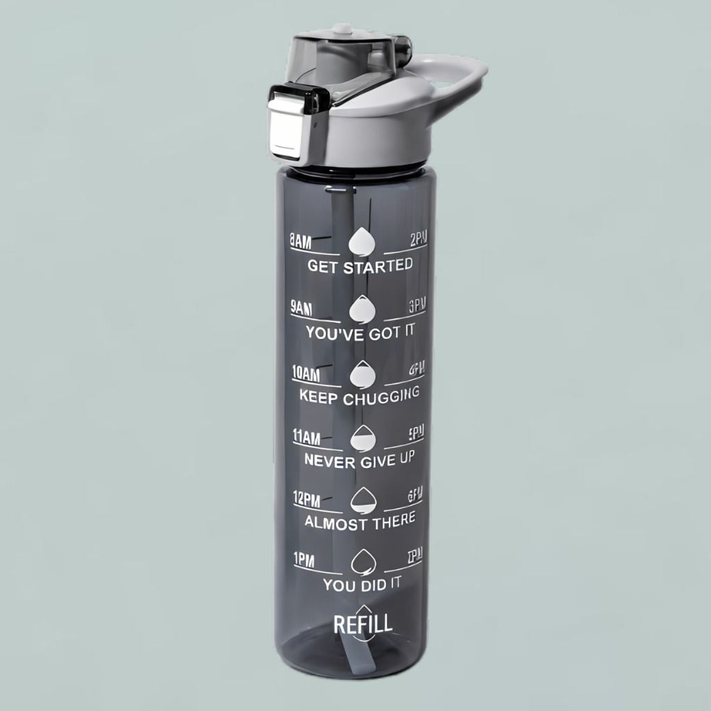 urbanova Daily Water Intake Progress Tracker Flip Top Reusable Bottle Design 900 ml Plastic Bottle-picture-21
