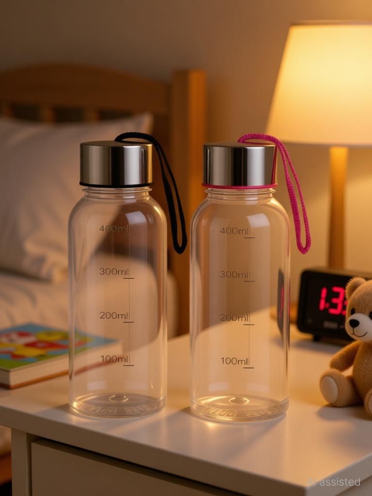 Smart Buy Round Shape Steel Cap Water Bottle Set For Children 500 ml Plastic Bottle-image-21