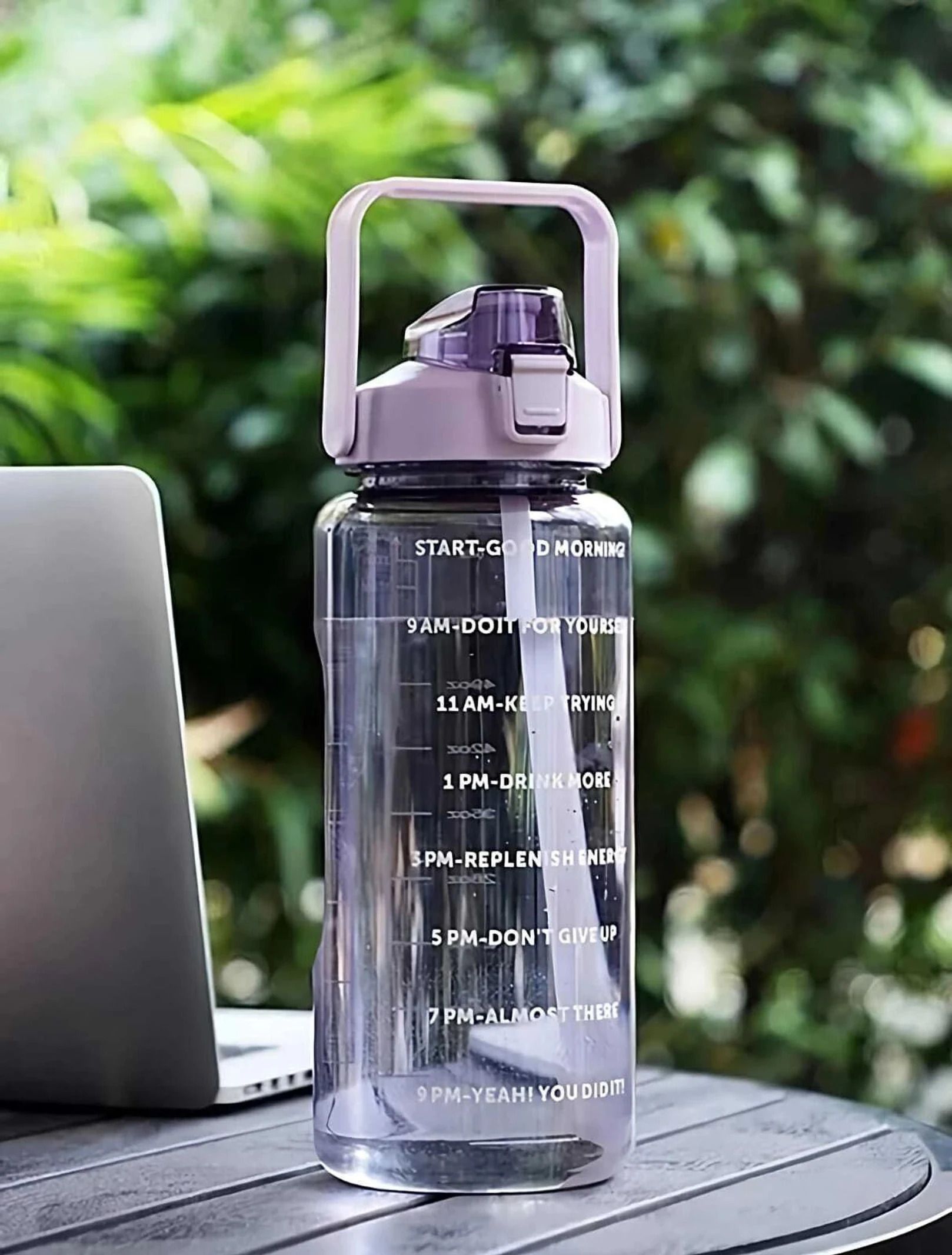 venswise MOTIVATIONAL WATER BOTTLE 2000ML-PURPLE 2000 ml PET, Plastic Bottle-picture-24