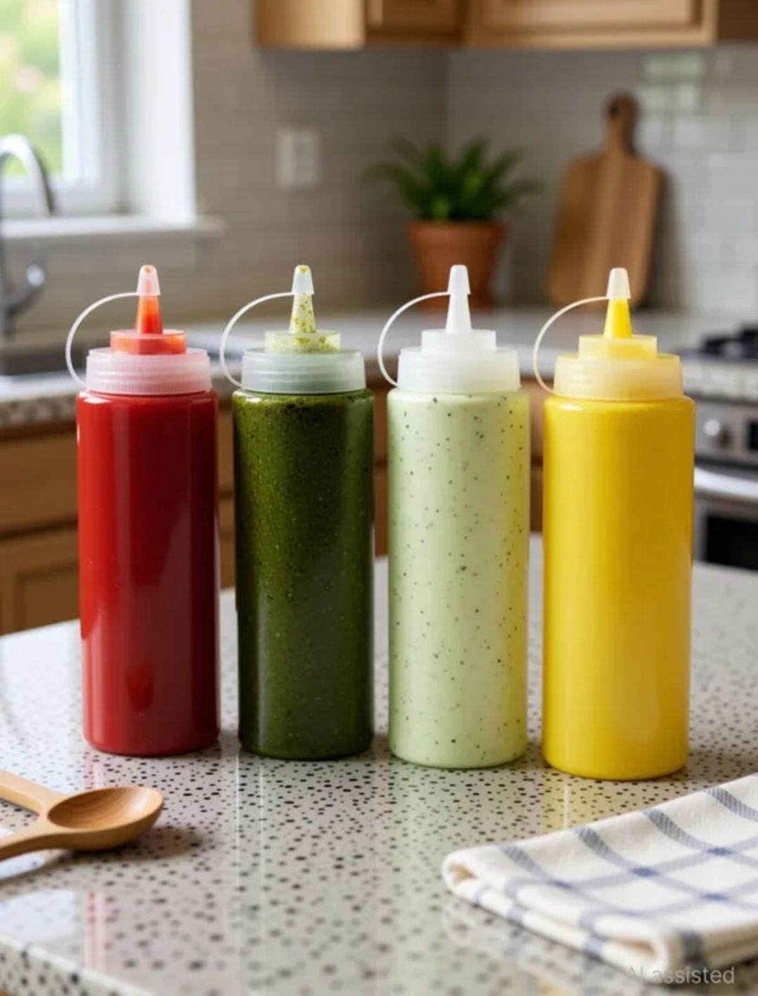 Mayo oil dispenser salad dressing trends for honey chocolate mustard etc 1000 ml Plastic Bottle-image-6