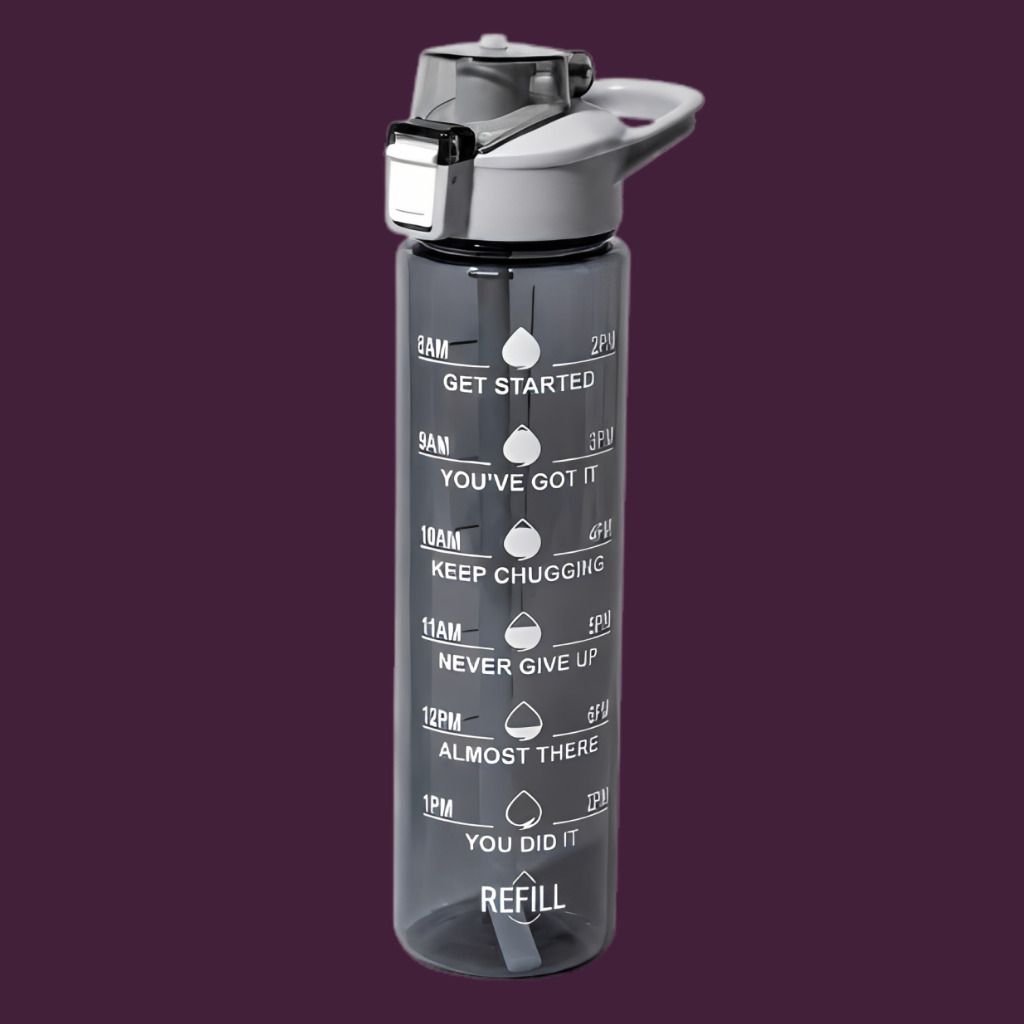 Smart Outdoor Hydration Time Guide Leak Resistant Drinking Bottle Design 900 ml Plastic Bottle-image-48