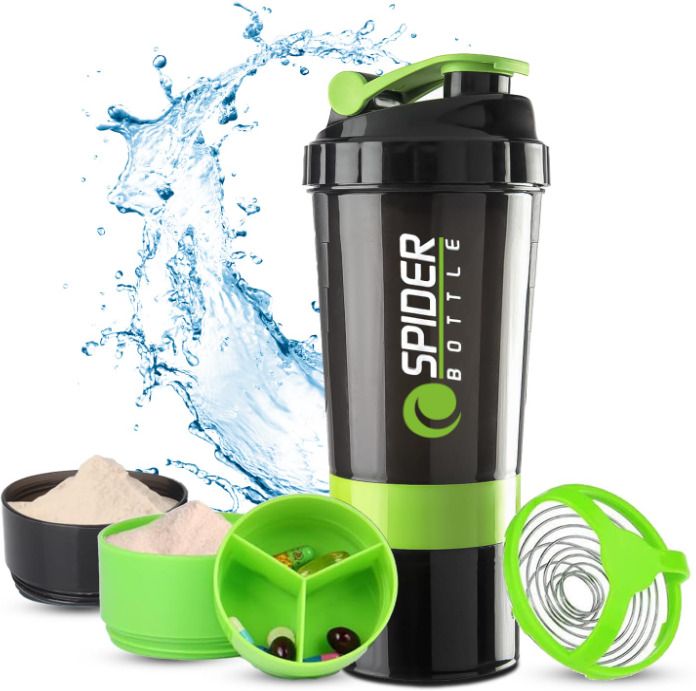 Spider Fitness Protein Shaker | Stainless Steel Mixing Ball 500 ml Plastic Shaker-image-22
